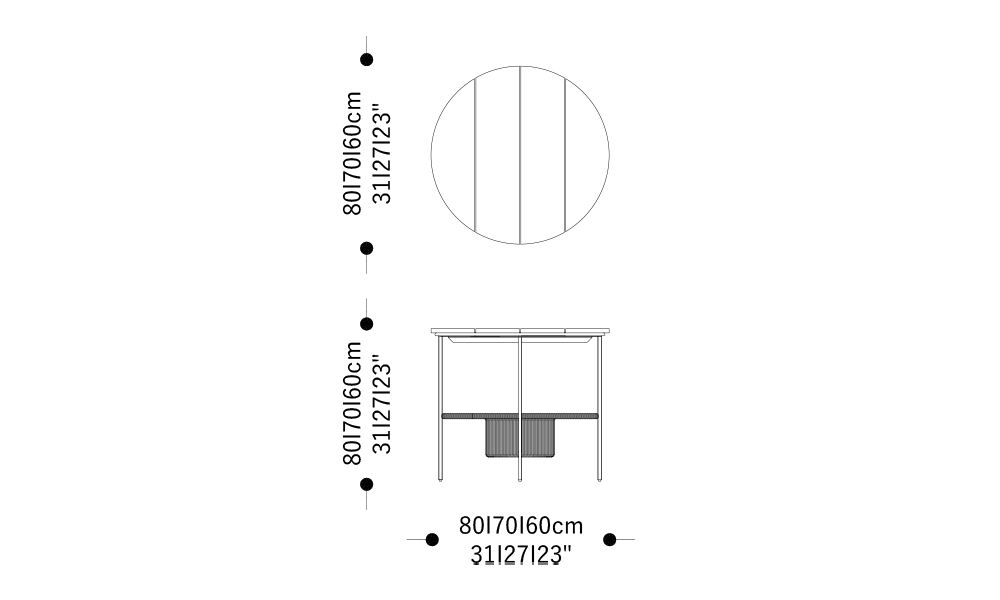 Image of the main dimensions of the product